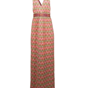 Tory Burch - Pink, White, & Yellow Paisley Print Silk Maxi Dress Sz L