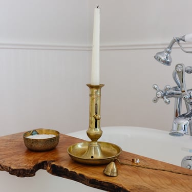 1940s french brass push up candlestick