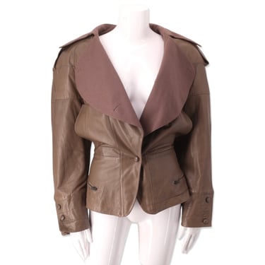 80s COMPLICE leather jacket 6, vintage 1980s Montana designed jacket, designer blazer M 