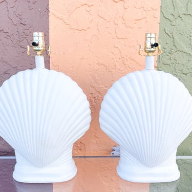 Plaster Clam Shell Lamps