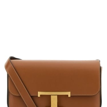 Tod's Woman Caramel Leather Micro T Timeless Crossbody Bag