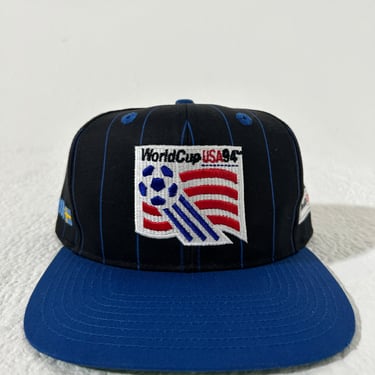 Vintage 1994 World Cup USA Black Pinstripe Snapback Hat