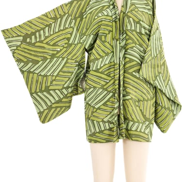 Green Abstract Kimono