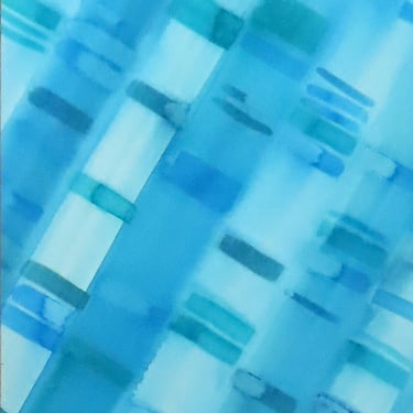 Gel Electrophoresis in Blue- Original Watercolor Painting- Genetics DNA art 