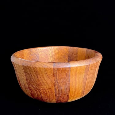 Vintage Modern 1970s Dansk Large 10.25" Teak Wood Serving Bowl 20th Century Jens Quistgaard Modernist Danish Design 