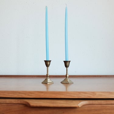 Vintage Brass  Candle Holders - Set of 2 / Pair 