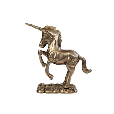 Vintage Brass Unicorn Figurine / Small Mid Century Figural Brass Unicorn / Vintage Brass Home Decor 