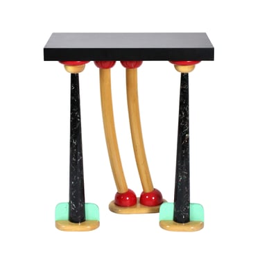 Vintage Postmodern Memphis Style Artist Made Console Hall Table by Lynn Sweet