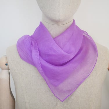 1950s Lilac Purple Silk Scarf 