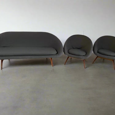 "Angelina" Sofa and Pair of Lounge Chairs by Lurashell - #A1522 - Designed by Walter S. Chereny