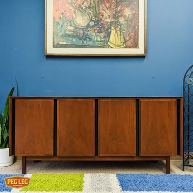 Mid-Century Modern walnut credenza from the Esprit collection by Merton Gershun for Dillingham