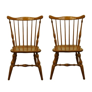 Set of 2 Tell City Colonial Style Solid Hard Rock Maple Spindle Back Dining Chairs 8112 W. Andover Finish 