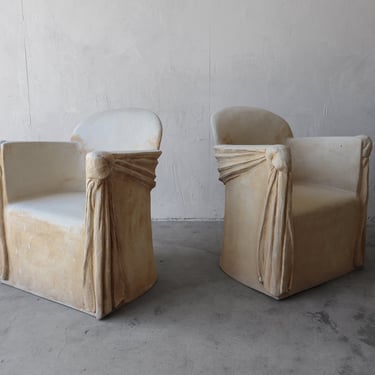 Draped Plaster and Fiberglass Chairs 