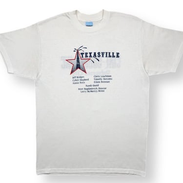Vintage 1990 Texasville Cast and Crew Double Sided Cine-Source Movie Production Graphic T-Shirt Size Large 