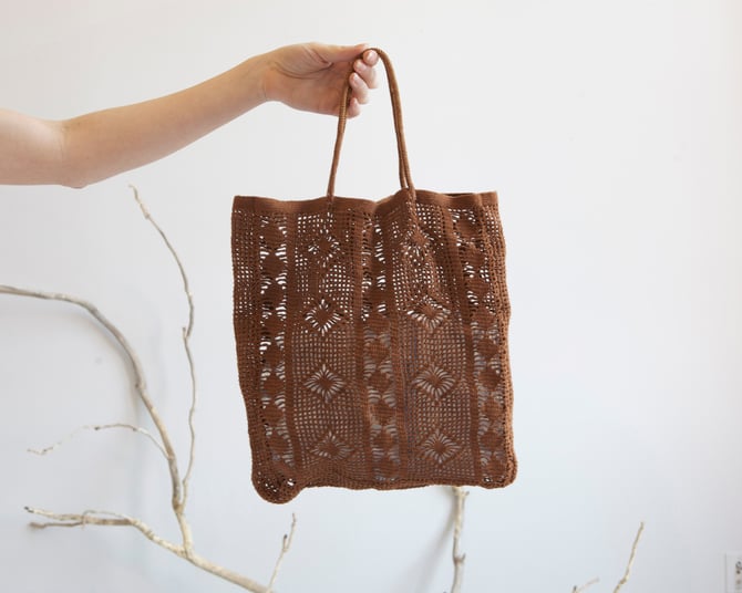 Lurex Copper Handmade Crochet Bag