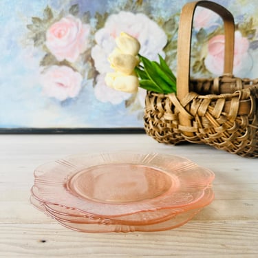 1930’s Depression Glass MacBeth-Evans American Sweetheart Luncheon / Salad Plates - Set of 4 - 8 Inches Diameter 
