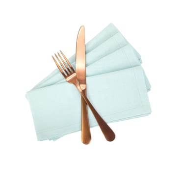 Pale Blue Cloth Napkins, Set of 4 