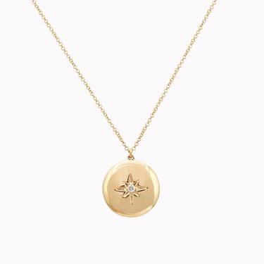 North Star Diamond Locket Necklace