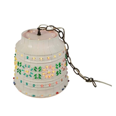 Mid Century Modern Lawnware Swag Lamp Lite Brite Colorful Flower Lighting Retro 