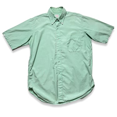 Vintage 1960s/1970s BROOKS BROTHERS Short-Sleeve Button-Down Shirt ~ 15 1/2 / M ~ Cotton Poplin 