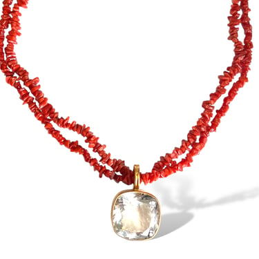 Mediterranean Coral and Quartz Necklace