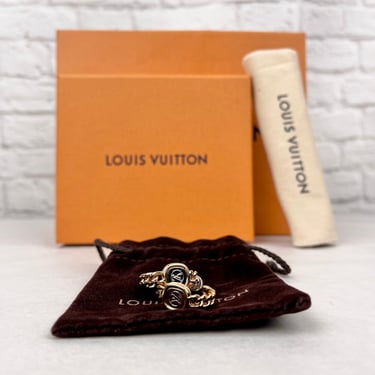Louis Vuitton Chain Link Logo Hoop Earrings