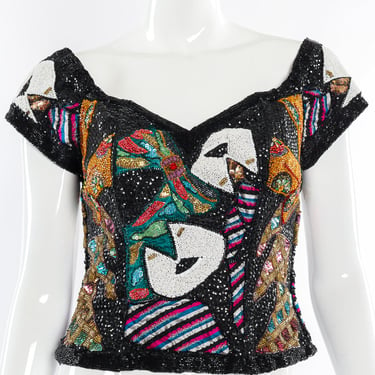 Beaded Bow Bustier Top