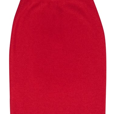 St. John - Crimson Red Wool Blend Pencil Skirt Sz 2