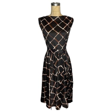 1950s Square print dress 