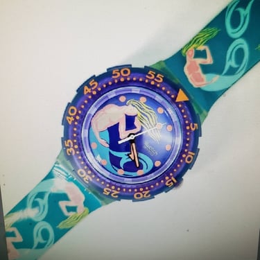 SWATCH Scuba 200 Mermaid- Swiss made Watch Swatch , Vintage quartz watch, mint, unworn 