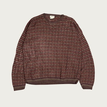 (XL) Brown Textured Knit Sweater