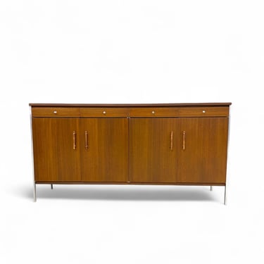 Vintage Chrome and Mahogany Credenza by Paul Mccobb for Calvin 
