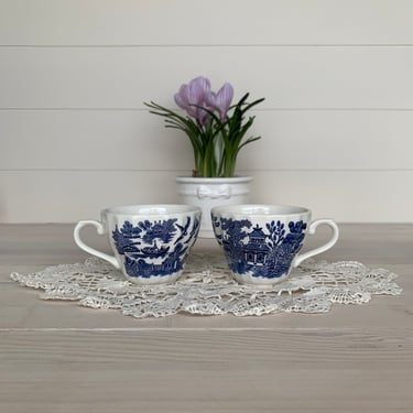 Blue Willow Teacups Made in England - Set of 2 