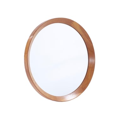 Pedersen and Hansen Mid Century Danish Teak Round Mirror - mcm 