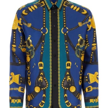 Versace Men Printed Satin Shirt