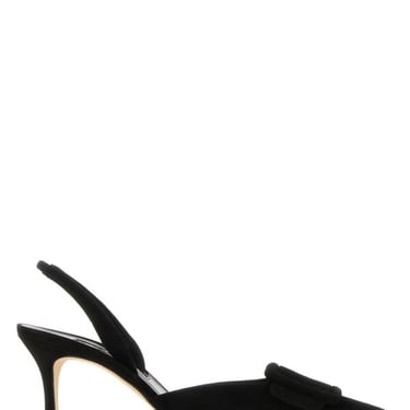 Manolo Blahnik Women Black Suede Maysli Pumps