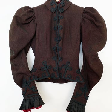 Wool Edwardian Jacket with Mutton Sleeves