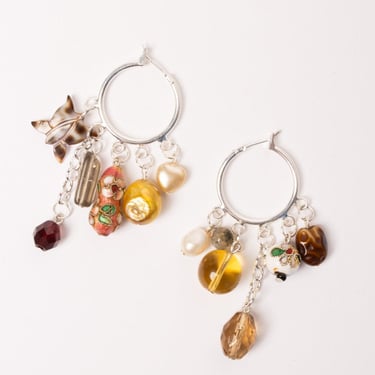 Yam - Amber Charm Hoops