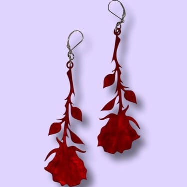 Hanging Rose Earrings