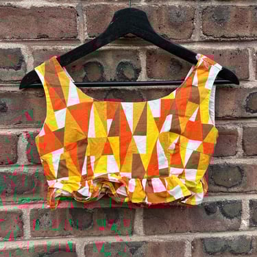 Vintage 1960s Sun Top Swimsuit Bikini Top Mod XXS XS Petite by TimeBa