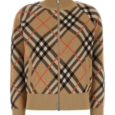 Burberry Women Embroidered Stretch Wool Blend Cardigan