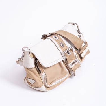 Vintage PRADA Double Pocket Buckle Flap Bag in Nylon +