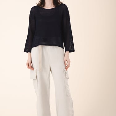 Sack Pocket Pant Silk in Oyster