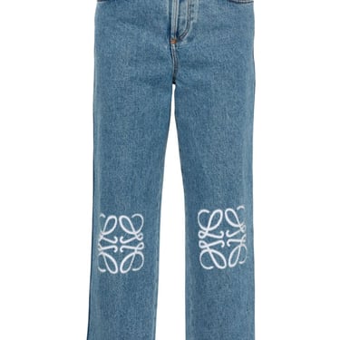 Loewe Women Anagram Cropped Denim Jeans