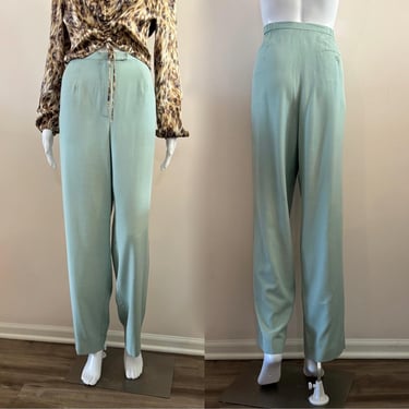 Mint Green 1980's Lightweight Trousers Medium 