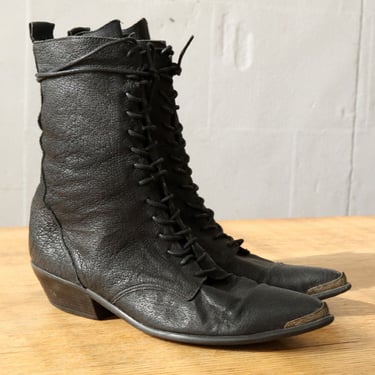 Goth Rhiannon Western Leather Boots 8