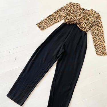 1980s Leopard Print Jumpsuit 