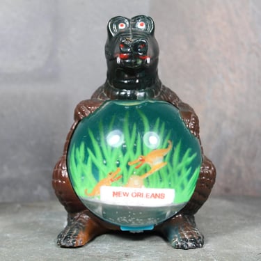 Vintage New Orleans Alligator Souvenir Snow Globe | 1970s New Orleans Snow Globe | Alligator Snow Globe | Bixley Shop 