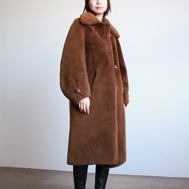 1960s Brown Faux Fur Teddy Coat 