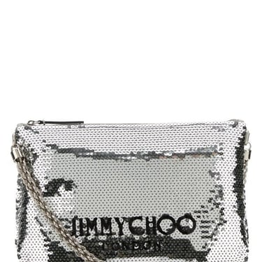 Jimmy Choo Women Silver Sequins Callie Shoulder Bag